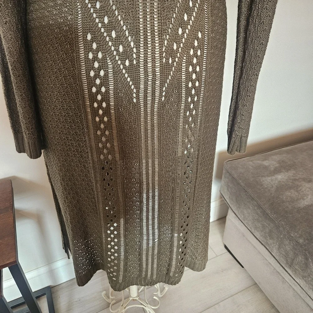 Its Our Time Women's Olive Green Long Length Knit  Open Cardigan NWT - Picture 11 of 15